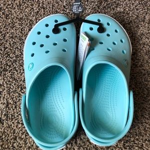 CROCS CROCBAND II MINT BLUE CLOGS (NWT)